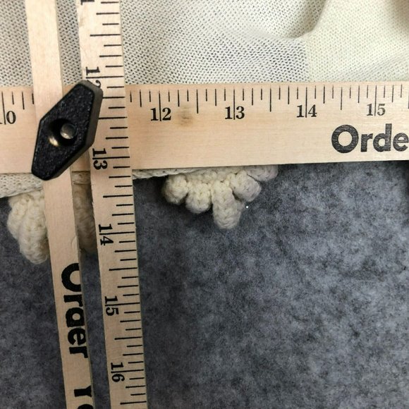 Anthropologie Moth Sweater S M Shawl Shrug Bolero Crochet Pom Trim Cropped Cape - Picture 8 of 10